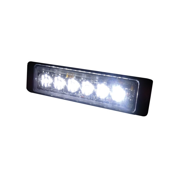 Durite Slimline High Intensity 6 White LED Warning Light R65 approved, 20 programmable flash patterns - 0-441-07